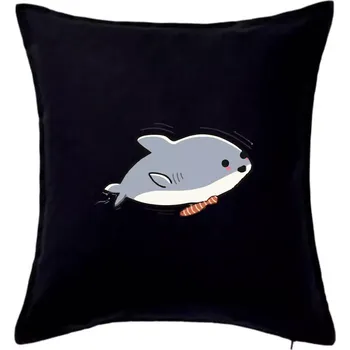 Polštář Veselý žralok - Polštář 50x50 - 50x50 - Pouze potah ( Černá )