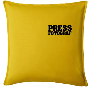 Polštář Novinář nápis - Press Fotograf - Polštář 50x50 - 50x50 - Pouze potah ( Žlutá )