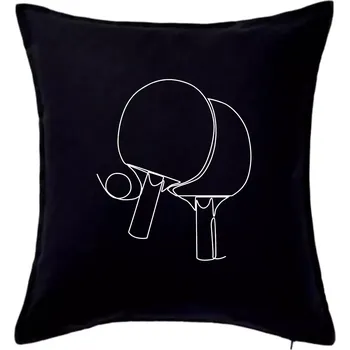 Polštář Pálky na stolní tenis jedním tahem - Polštář 50x50 - 50x50 - Pouze potah ( Černá )