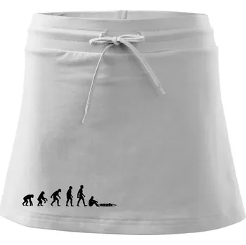 Dámská sukně Evoluce mašinky - Sportovní sukně - two in one - M ( Bílá )