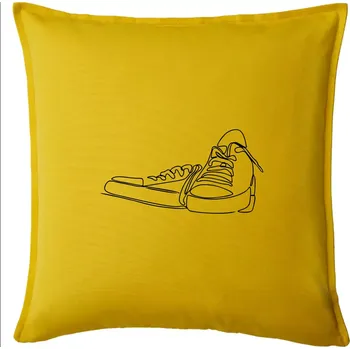 Polštář Boty jedním tahem - Polštář 50x50 - 50x50 - Pouze potah ( Žlutá )