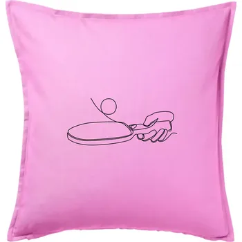 Polštář Stolní tenis jedním tahem - Polštář 50x50 - 50x50 - Pouze potah ( Růžová )