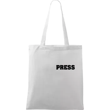 Novinář nápis - Press - Taška bavlněná - 42 x 38 cm ( Bílá )