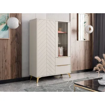 Knihovna Vitrína Siprynt 2D2SZ, Barva dřeva: pískově béžová MIRJAN 5903211419348