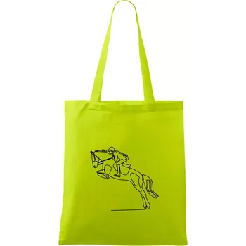 Jízda na koni jedním tahem - Taška bavlněná - 42 x 38 cm ( Limetková )