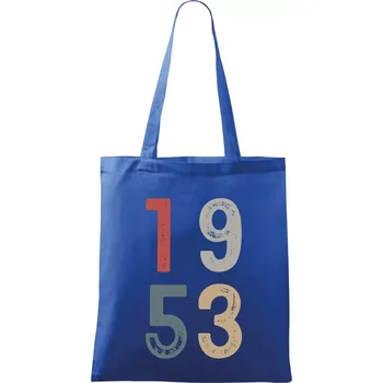 Nákupní taška Vintage číslice 1953 - Taška bavlněná - 42 x 38 cm ( Královská modrá )