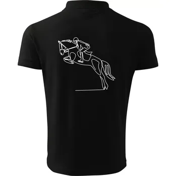 Pánská košile Jízda na koni jedním tahem - Polokošile pánská Pique Polo 203 - 4XL ( Černá )
