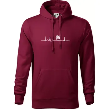 Pánská mikina EKG fíkus - Mikina pánská Cape s kapucí - 5XL ( Garnet )