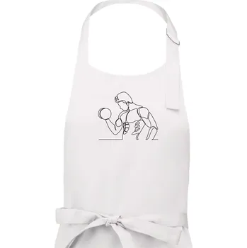Kuchyňská zástěra Fitness muž jedním tahem - Pánská zástěra na vaření - Univerzální velikost ( Bílá )