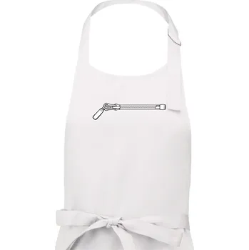 Kuchyňská zástěra ZIP prsa - Pánská zástěra na vaření - Univerzální velikost ( Bílá )