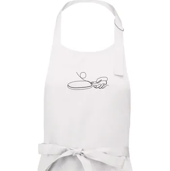 Kuchyňská zástěra Stolní tenis jedním tahem - Dámská zástěra na vaření - Univerzální velikost ( Bílá )