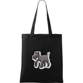 Nákupní taška Knírač samolepka - Taška bavlněná - 42 x 38 cm ( Černá )