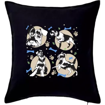 Polštář Knírač - 4 obrázky - Polštář 50x50 - 50x50 - Pouze potah ( Černá )