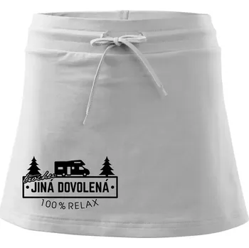 Dámská sukně Trochu jiná dovolená obytňák - Sportovní sukně - two in one - L ( Bílá )