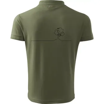 Pánská košile Strom s ptáčkem linka - Polokošile pánská Pique Polo 203 - 2XL ( Khaki )