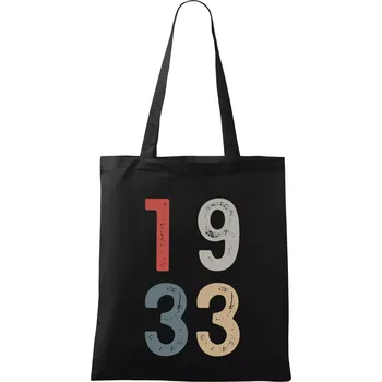 Nákupní taška Vintage číslice 1933 - Taška bavlněná - 42 x 38 cm ( Černá )