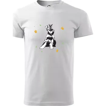 Pánské tričko Knírač sedící - Triko extra velké (5-8XL) - 6XL ( Bílá )