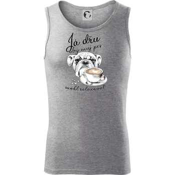 Boxer - Já dřu, aby můj pes mohl relaxovat - Tílko pánské Core - M ( Tmavě šedý melír )