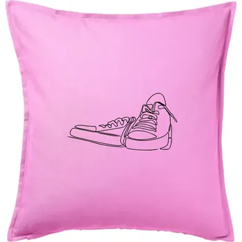 Polštář Boty jedním tahem - Polštář 50x50 - 50x50 - Pouze potah ( Růžová )