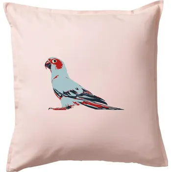 Polštář Papoušek vintage - Polštář 50x50 - 50x50 - Pouze potah ( Světle růžová )