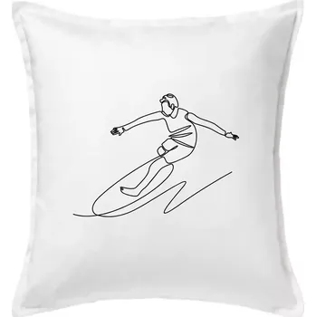 Polštář Surfování jedním tahem - Polštář 50x50 - 50x50 - Včetně výplně ( Bílá )
