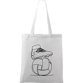 Nákupní taška Fotbalový míč kopačka jedním tahem - Taška bavlněná - 42 x 38 cm ( Bílá )