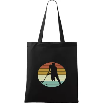 Nákupní taška Floorball vintage - Taška bavlněná - 42 x 38 cm ( Černá )