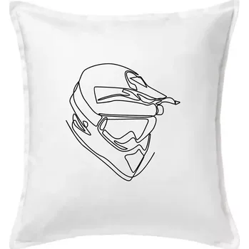 Polštář Helma, přilba jednim tahem - Polštář 50x50 - 50x50 - Pouze potah ( Bílá )