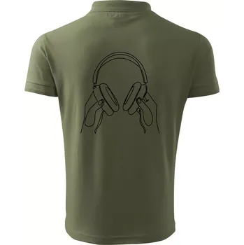 Pánská košile Sluchátka jedním tahem - Polokošile pánská Pique Polo 203 - 3XL ( Khaki )