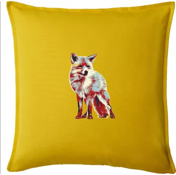 Polštář Liška vintage - Polštář 50x50 - 50x50 - Pouze potah ( Žlutá )