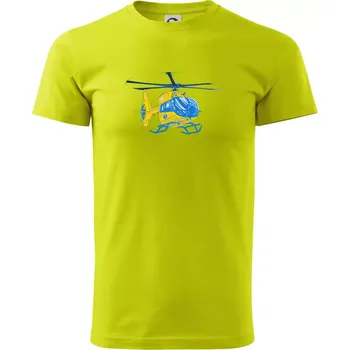 Pánské tričko Vrtulník rescue - Klasické pánské triko vyšší gramáže - M ( Limetková )