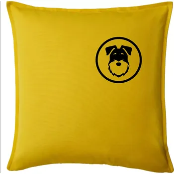 Polštář Knírač v kolečku na prsu - Polštář 50x50 - 50x50 - Pouze potah ( Žlutá )