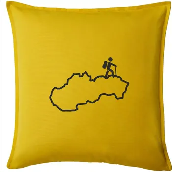 Polštář Slovenský turista - Polštář 50x50 - 50x50 - Včetně výplně ( Žlutá )