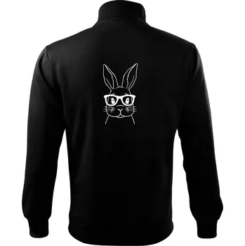 Pánská mikina Králík s brýlemi - Mikina bez kapuce Adventure - S ( Černá )