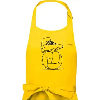 Kuchyňská zástěra Fotbalový míč kopačka jedním tahem - Pánská zástěra na vaření - Univerzální velikost ( Žlutá )
