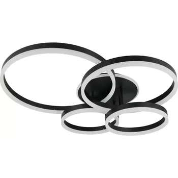 Trio Leuchten 632210432 DRAKE - Stropní LED svítidlo s dálkovým ovladačem, LED 50W, 2700 - 6000K, 80 x 70cm (Stropní lustr stmívatelný dálkovým ovladačem v černé barvě)