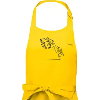 Kuchyňská zástěra Jízda na koni jedním tahem - Dámská zástěra na vaření - Univerzální velikost ( Žlutá )