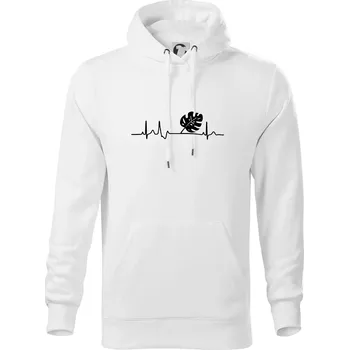 Pánská mikina EKG Monstera - Mikina pánská Cape s kapucí - 4XL ( Bílá )