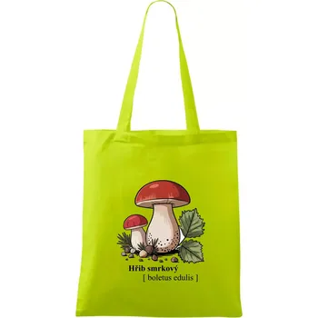 Hřib smrkový - Boletus edulis kreslený - Taška bavlněná - 42 x 38 cm ( Limetková )