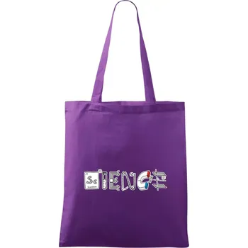 Science věda nápis - Taška bavlněná - 42 x 38 cm ( Fialová )