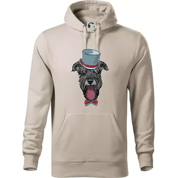 Pánská mikina Knírač v klobouku - Mikina pánská Cape s kapucí - 5XL ( Ledově šedá )