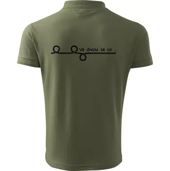 Pánská košile Ve dvou se to lépe táhne - Polokošile pánská Pique Polo 203 - 2XL ( Khaki )