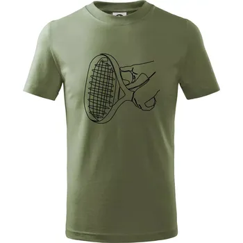 Tenisová raketa jednim tahem - Tričko dětské bavlněné - 122 cm/6 let ( Khaki )