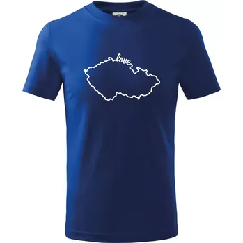 Chlapecké tričko Czech love mapa - Tričko dětské bavlněné - 98 cm / 2 roky ( Královská modrá )