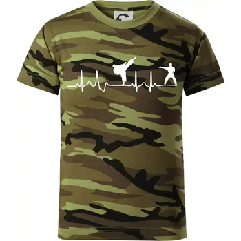 Karate EKG - Dětské maskáčové triko - 146 cm/10 let ( Zelený maskáč )