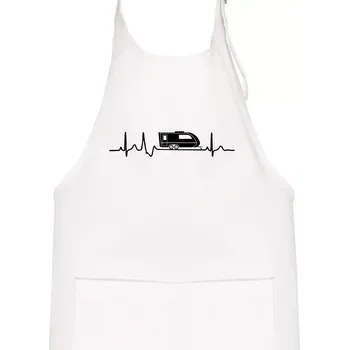 Kuchyňská zástěra EKG karavan - Dětská zástěra na vaření - Univerzální velikost ( Bílá )