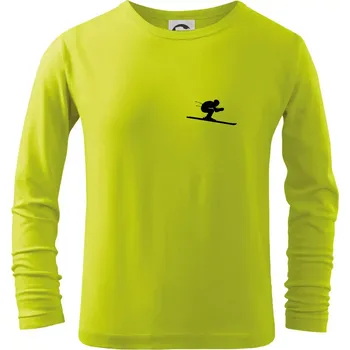 Chlapecké oblečení Sjezdař prso - Triko dětské Long Sleeve - 158 cm/12 let ( Limetková )
