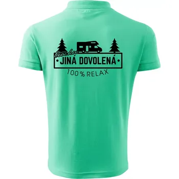 Pánská košile Trochu jiná dovolená obytňák - Polokošile pánská Pique Polo 203 - 4XL ( Mátová )