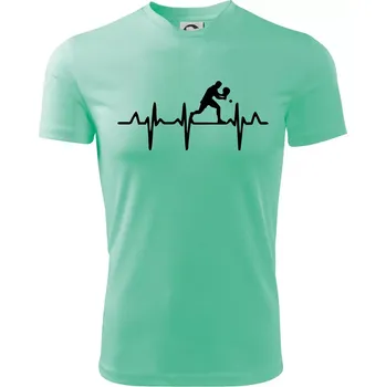 EKG stolní tenista stojící - Dětské triko sportovní (dresovina) - 146 cm/10 let ( Mátová )