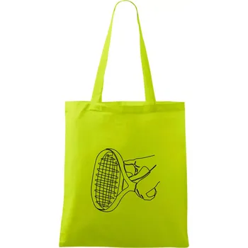 Tenisová raketa jednim tahem - Taška bavlněná - 42 x 38 cm ( Limetková )